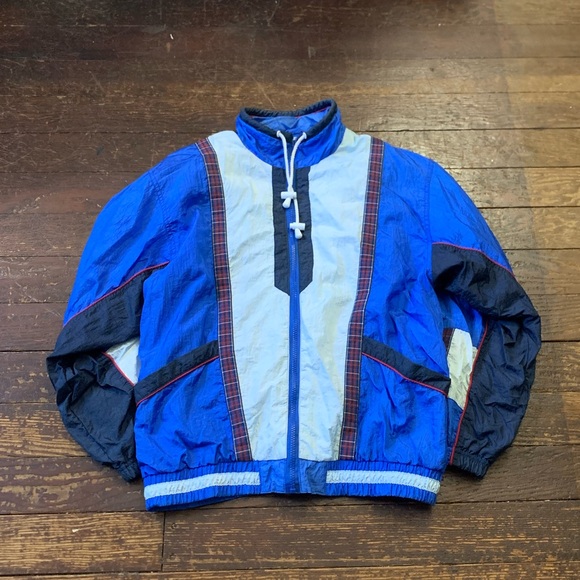 90s Active Frontier Colorblock patterned windbreaker - Picture 4 of 4